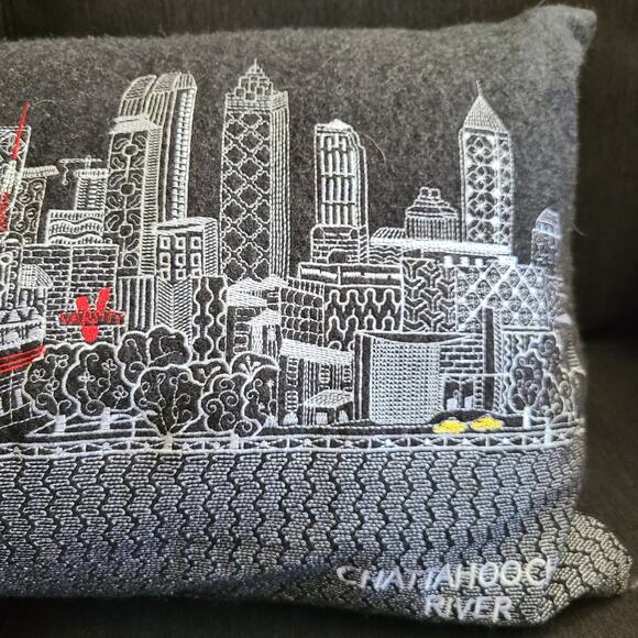 BEYOND CUSHIONS‎ Atlanta Georgia Chattahoochee River Night Skyline Lumbar Pillow - Picture 8 of 16